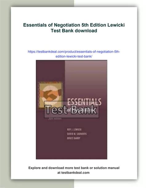 lewicki 5 edition essentials of negotiation