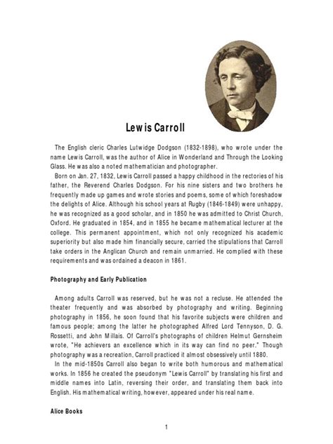 lewis carroll biography summary forms