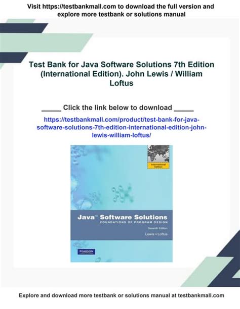 Download Lewis Loftus Java Software Solutions Test Bank 