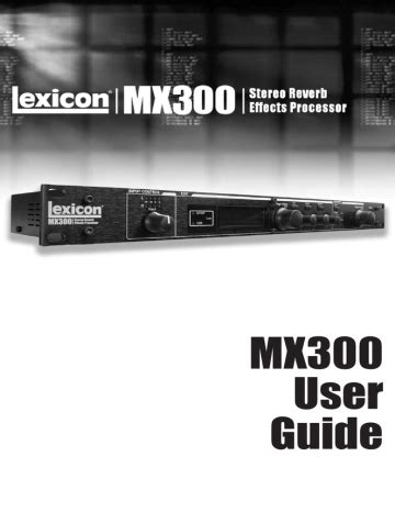 Read Online Lexicon Mx300 User Guide 