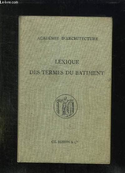 lexique des termes du ba timent