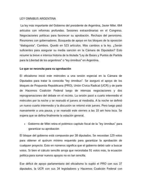 Ley Omnibus Completa