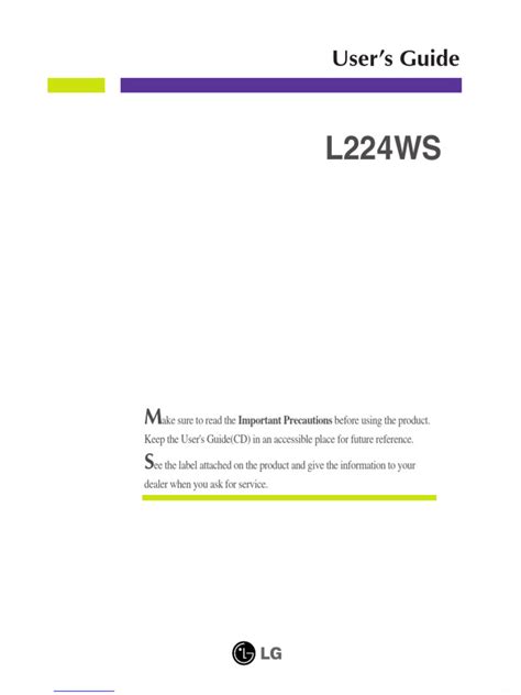 lg flatron w1943t user guide manual