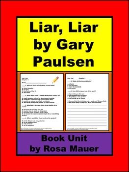 liar liar by gary paulsen study guide