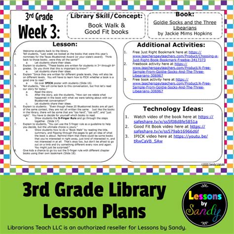 Library Lessons 3rd Grade Library Lessons - 3rd Grade Library Lessons