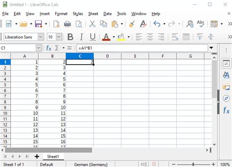 libreoffice copy formula to entire column