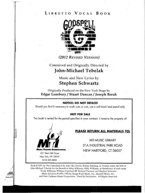 libretto script godspell