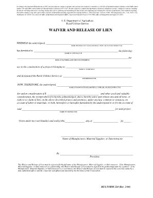 Lien Release Form Washington State