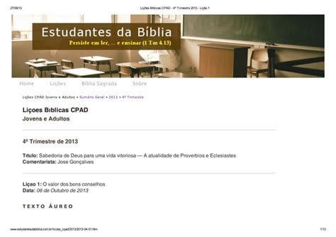 Lições Bíblicas Cpad