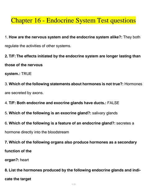 life ch 16 test endocrine reproductive systems