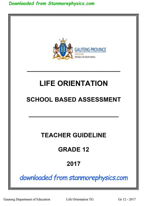 life orientation grade 12 september 2016 memo
