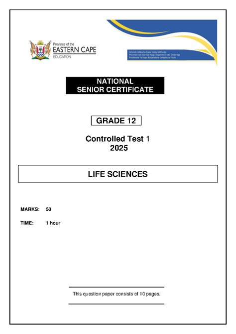 Life Science Controlled Test Term 1 Grade 10 Solutions