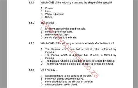 Life Science Grade Question Papers May June