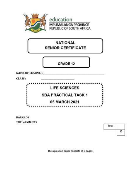 life science sba for grade 11 2014