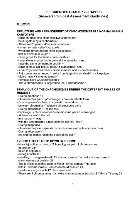 Life Sciences Grade 12 Paper One Essays
