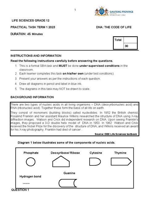 Life Sciences Grade12 Practical Memo 2014