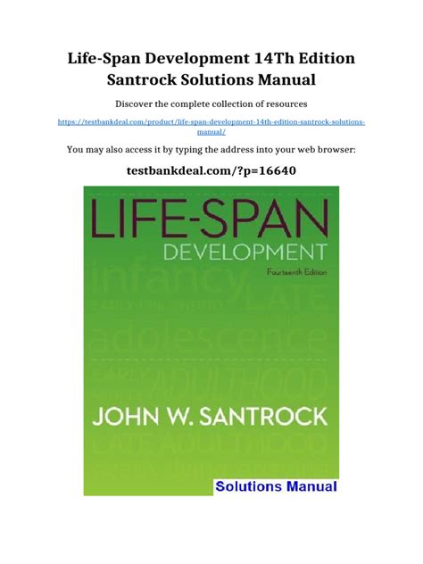 Life Span Development 14th Edition Santrock