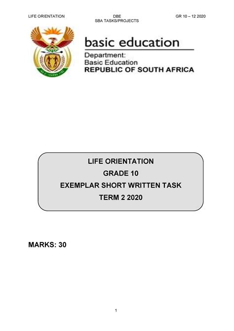 Read Life Orientation Exam Paper 2013 Grade 10 