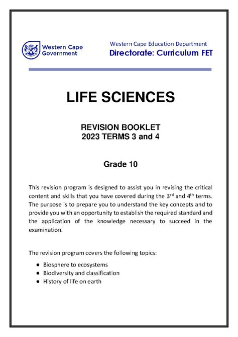 Download Life Sciences First Term Question Paper Grade 11 