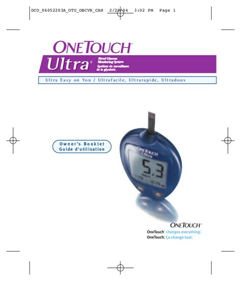 Read Online Lifescan Onetouch Ultra 2002 User Guide 