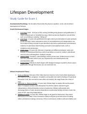 Full Download Lifespan Development Study Guide Answers 