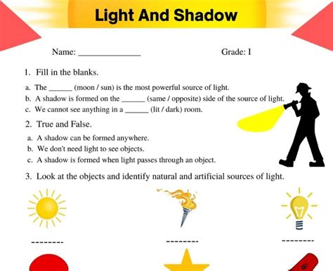 Light And Shadow Worksheet Teacher Made Twinkl Science Light And Shadows - Science Light And Shadows