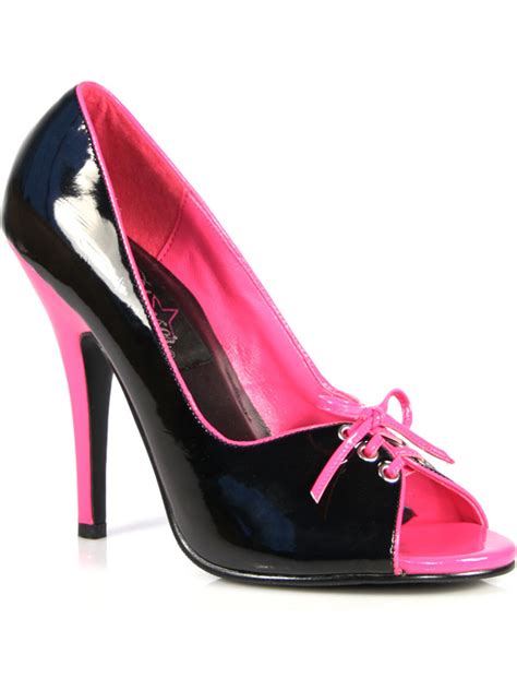 Light Pink And Black Heels