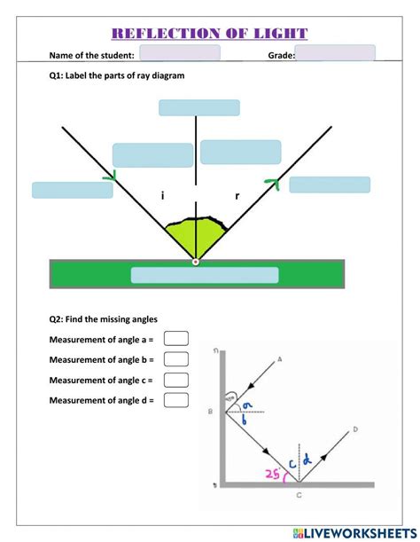Light Reflection And Mirrors Worksheet Answers