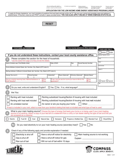 Full Download Liheap Paper Application 