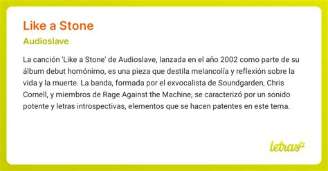 Like A Stone Letra