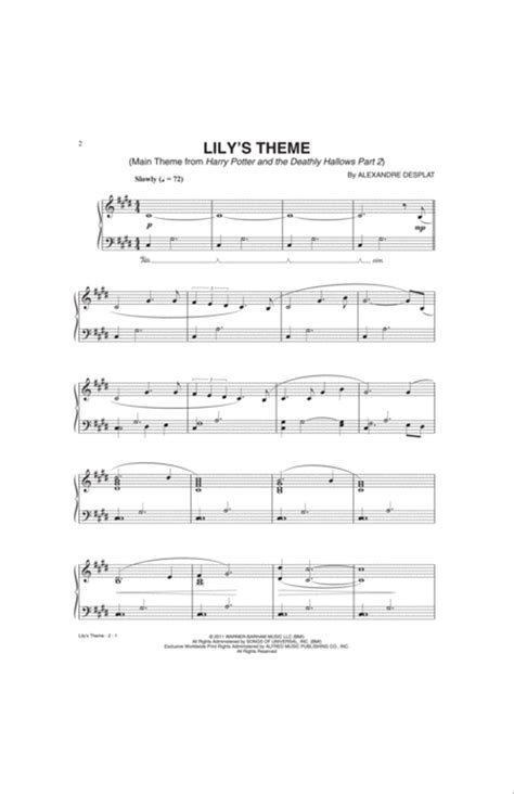 Lily S Theme Main Theme From Harry Potter And The