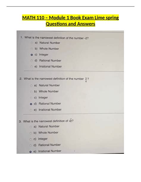 Lime Spring Exam