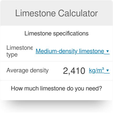 Limestone Weight Calculator Savvy Calculator Limestone Calculator - Limestone Calculator