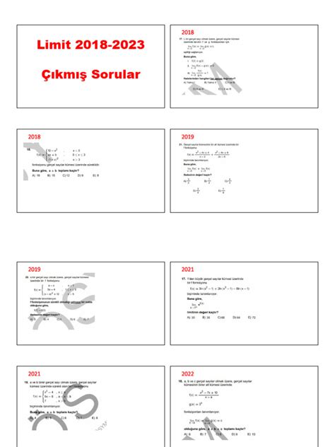 Limit çıkmış Sorular