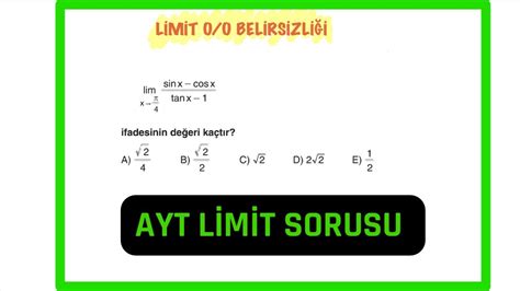 Limit Soru çözümü
