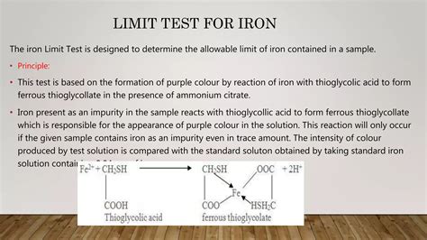 Limit Test For Iron