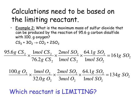 Limiting Reactant Problems And Solutions