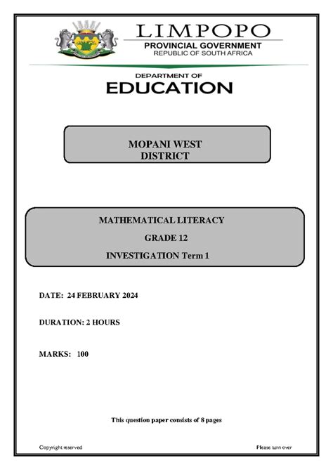 limpopo grade 12 september question papers