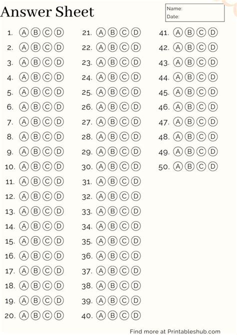 Lincoln Academy Math Answer Sheet