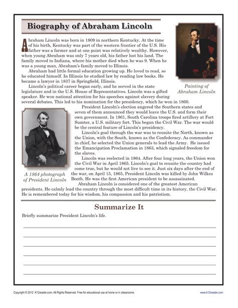 lincoln biography pdf