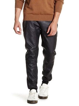 lindbergh Pants Leather Pants W Zippers Style 38112 Mens