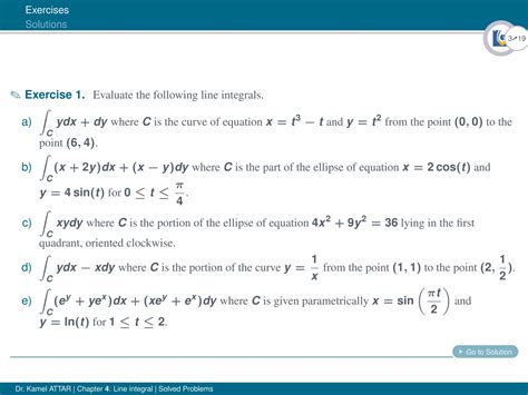 Line Integral Exercises
