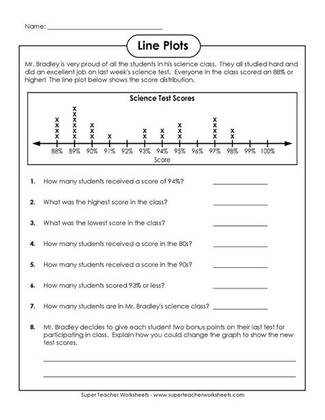 Line Plots Worksheet 4th Grade   Line Plot Worksheets - Line Plots Worksheet 4th Grade