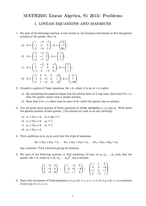 Linear Algebra Problems Penn Math