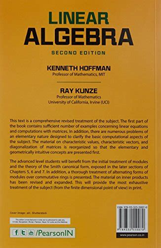 Linear Algebra Second Edition Kenneth Hoffman Solution