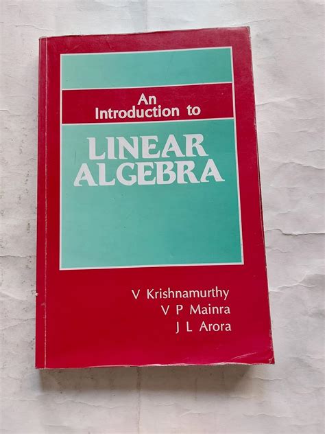 Linear Algebra V Krishnamurthy