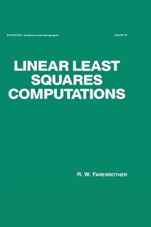 Linear Least Squares Computations Pdf