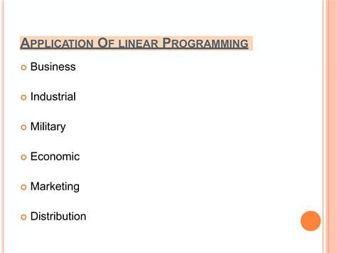 Linear Programming Business Management Courses