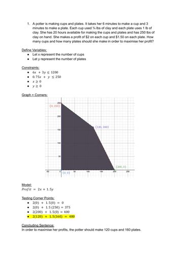 linear programming questions and answers