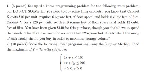 Linear Programming Word Problems